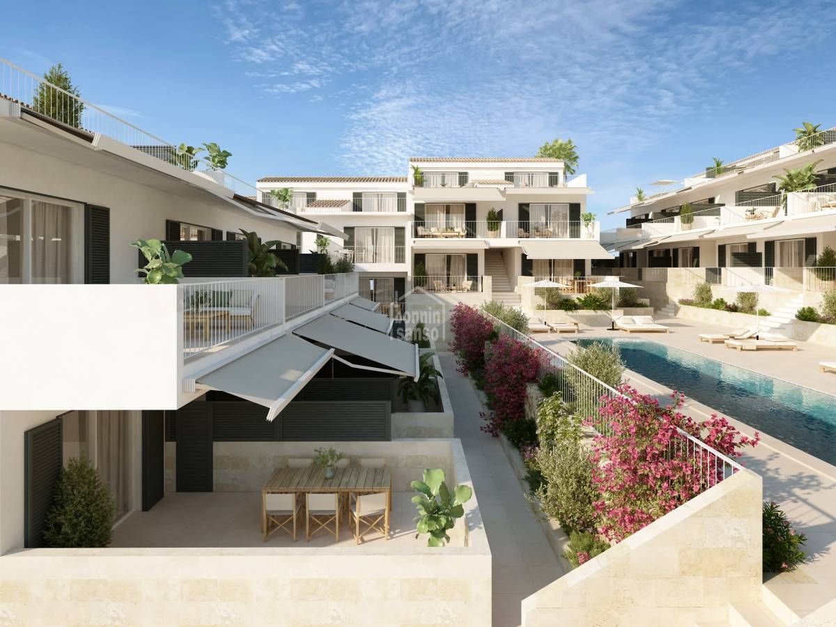 Vista exterior de Apartamento en venta en Es Mercadal con Jardín privado, Terraza y Piscina