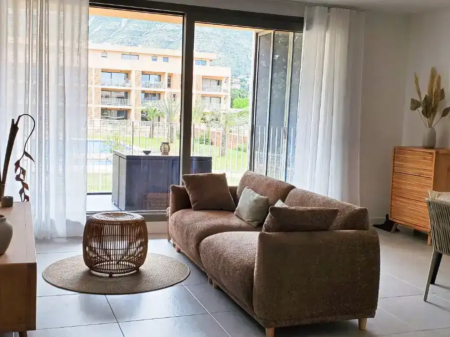 Wohnzimmer von Wohnung zur Miete in Dénia mit Klimaanlage und Schwimmbad