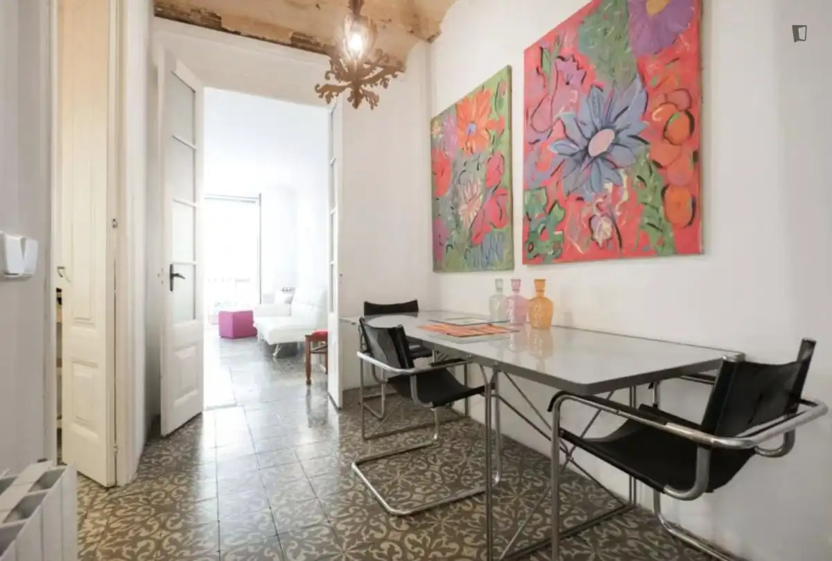 Dining room of Study for rent in Barcelona  with Heating, Furnished and Washing machine