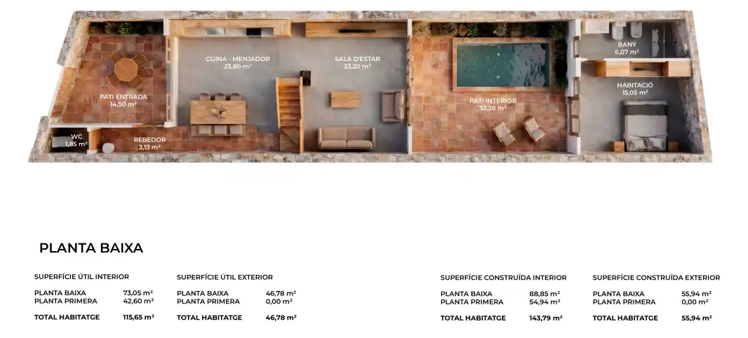 Terraza de Finca rústica en venta en El Pla del Penedès con Jardín privado