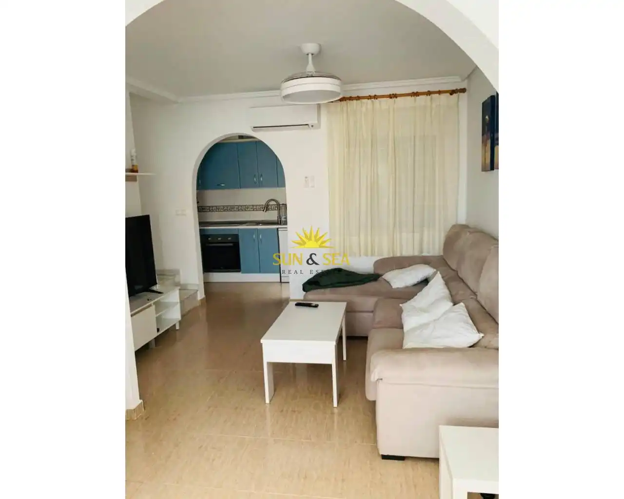 Wohnzimmer von Haus oder Chalet zur Miete in Santa Pola mit Klimaanlage, Heizung und Terrasse