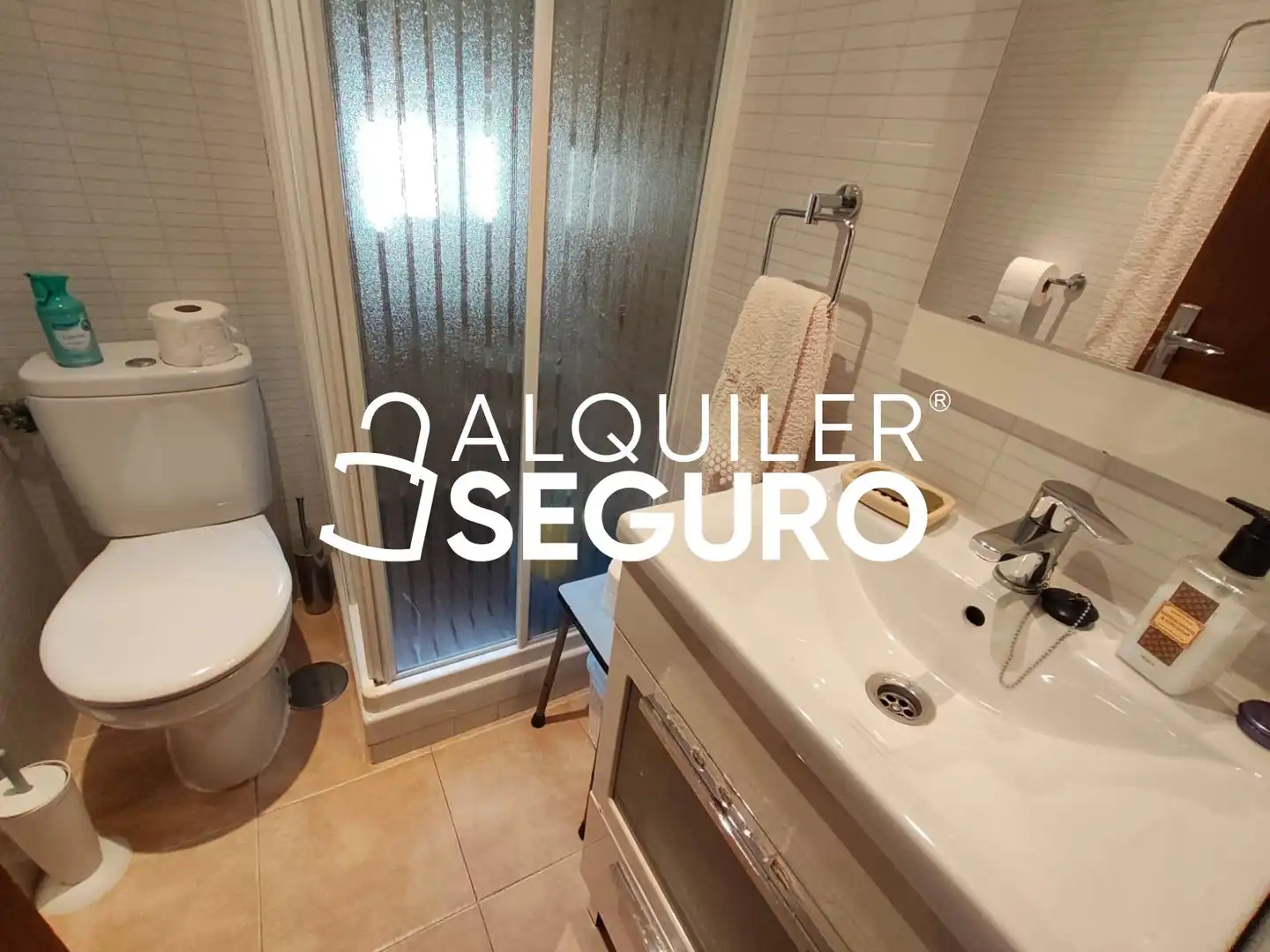 Bany de Pis de lloguer en Madrid amb Calefacció, Terrassa i Moblat