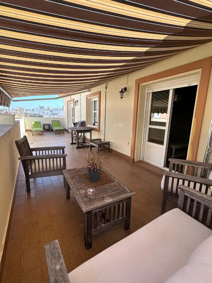 Terrasse von Dachboden zur Miete in Sanlúcar de Barrameda mit Klimaanlage, Heizung und Terrasse