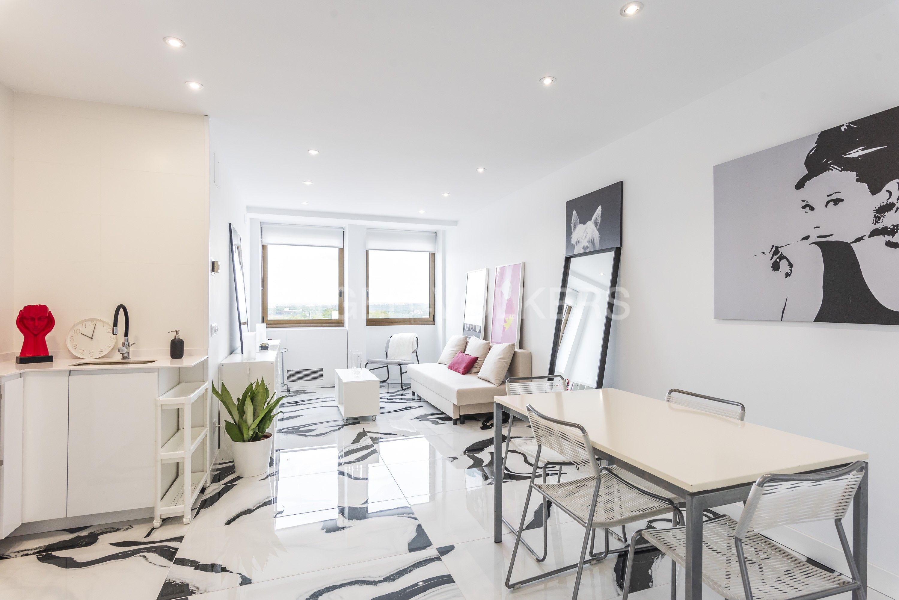 Living room of Flat for rent in  Madrid Capital  with Air Conditioner, Heating and Furnished