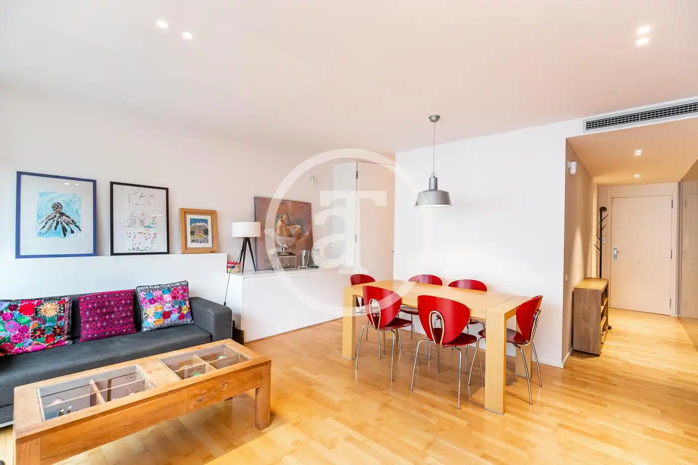 Sala de estar de Piso de alquiler en Barcelona con Aire acondicionado, Calefacción y Amueblado