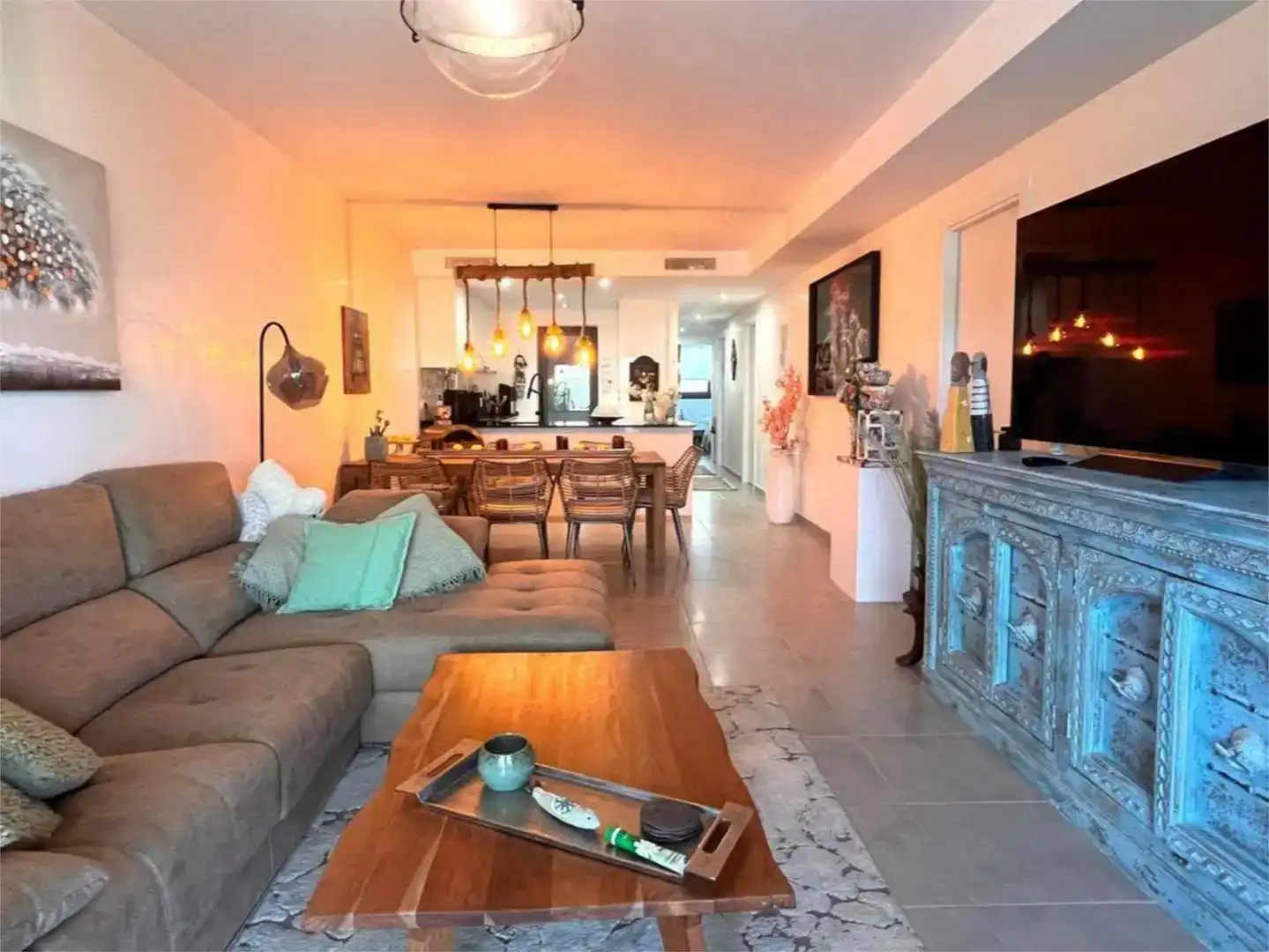 Sala de estar de Piso en venta en Capdepera con Aire acondicionado, Jardín privado y Trastero