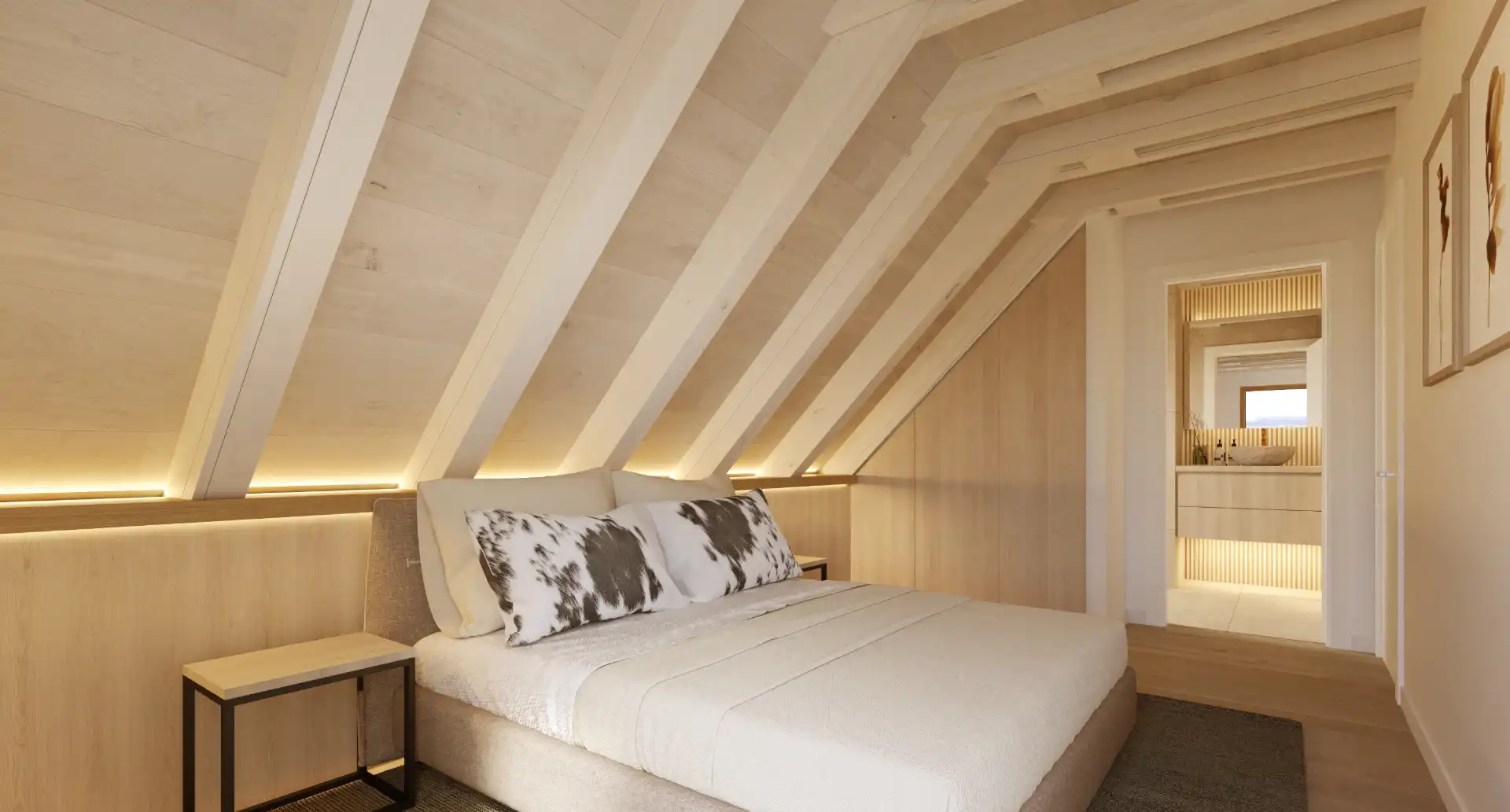 Schlafzimmer von Dachboden zum Verkauf in Vielha e Mijaran mit Klimaanlage, Heizung und Parkett
