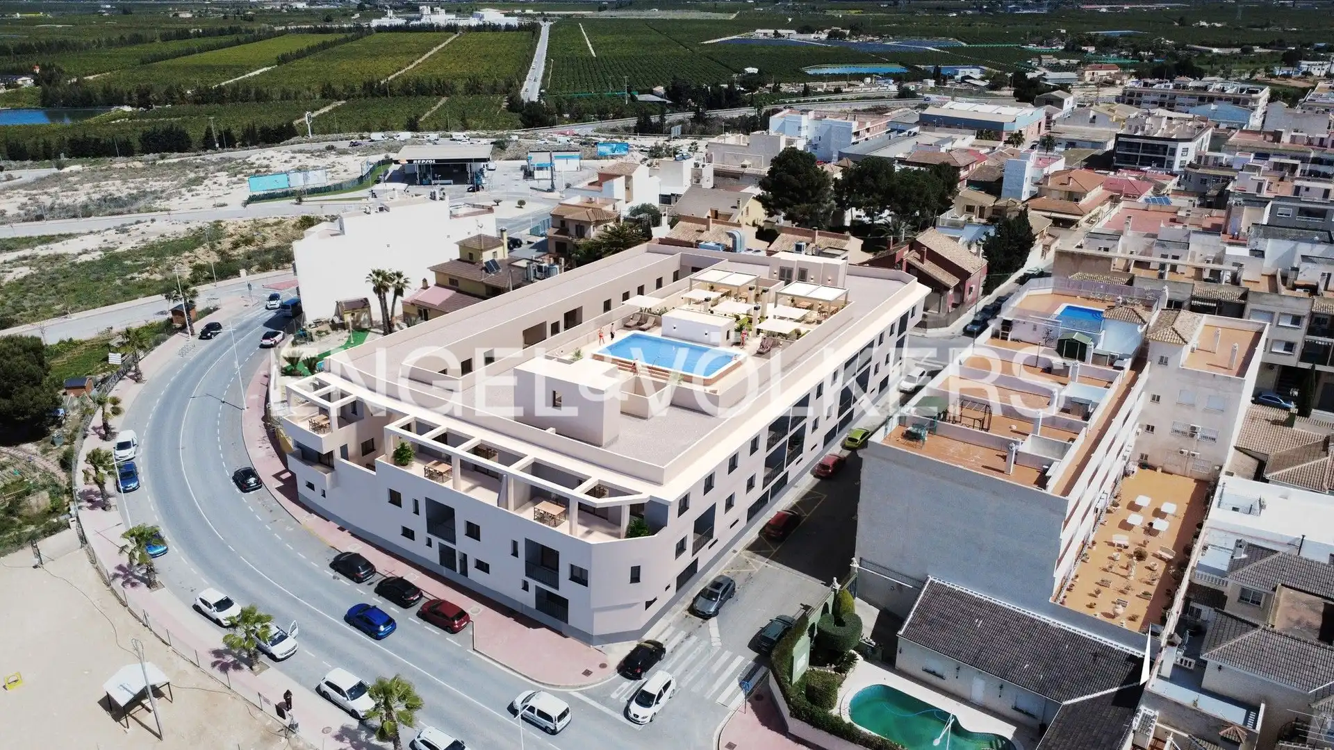Außenansicht von Wohnung zum Verkauf in San Miguel de Salinas mit Heizung, Terrasse und Schwimmbad