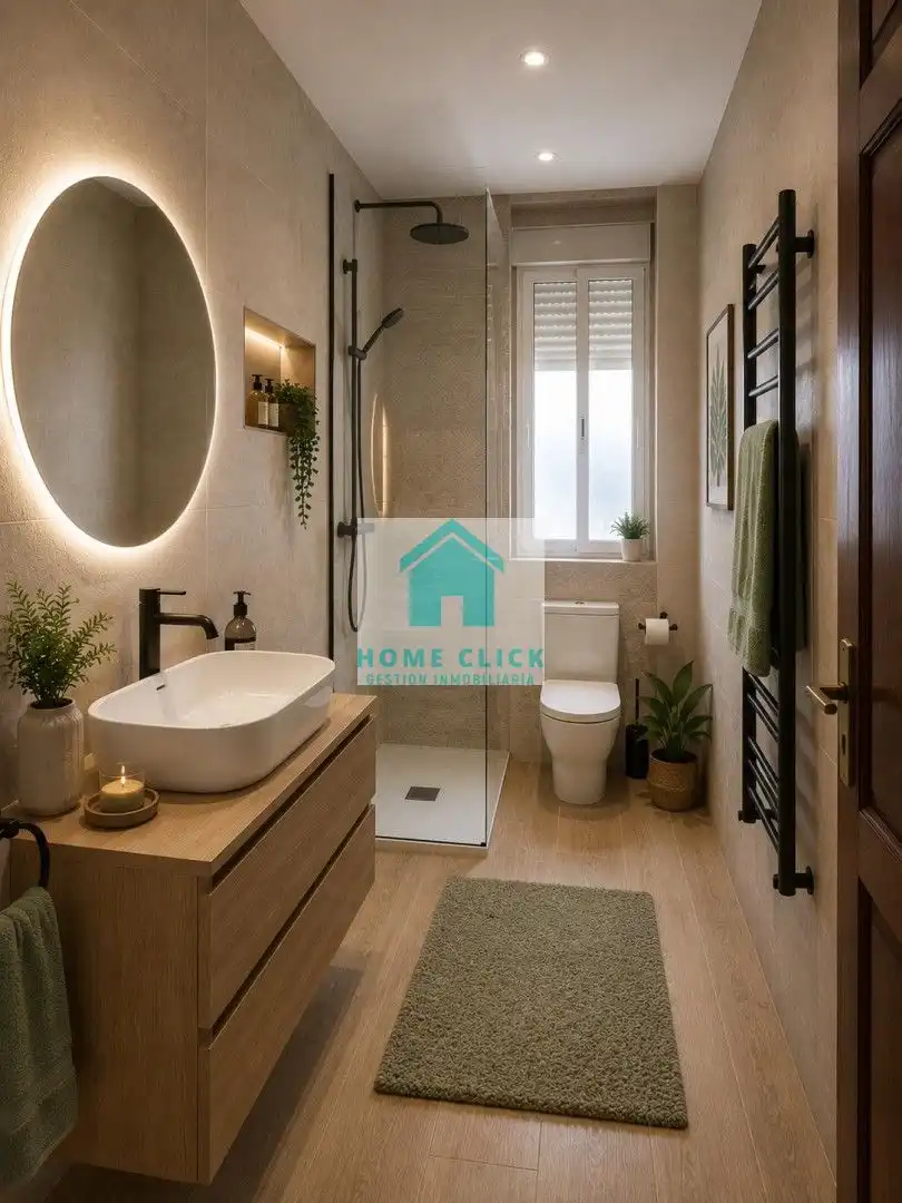 Baño de Apartamento de alquiler en Mont-roig del Camp con Aire acondicionado, Calefacción y Jardín privado