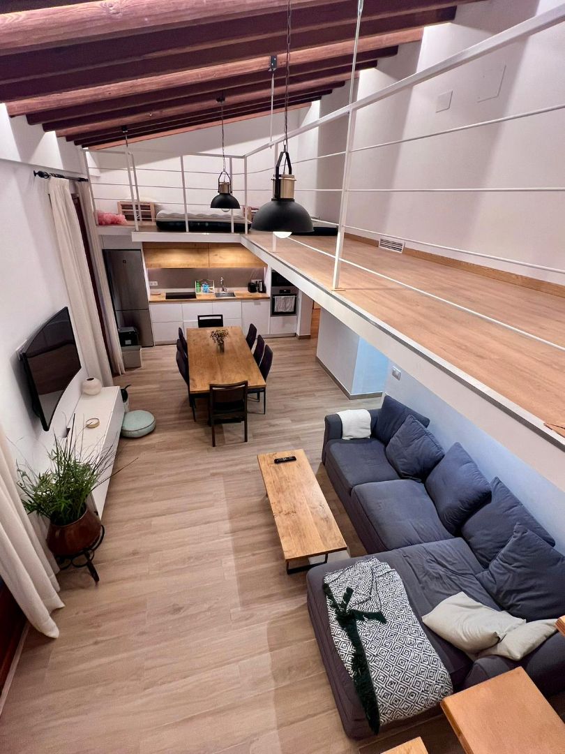 Living room of Attic to rent in  Palma de Mallorca  with Air Conditioner, Furnished and Balcony