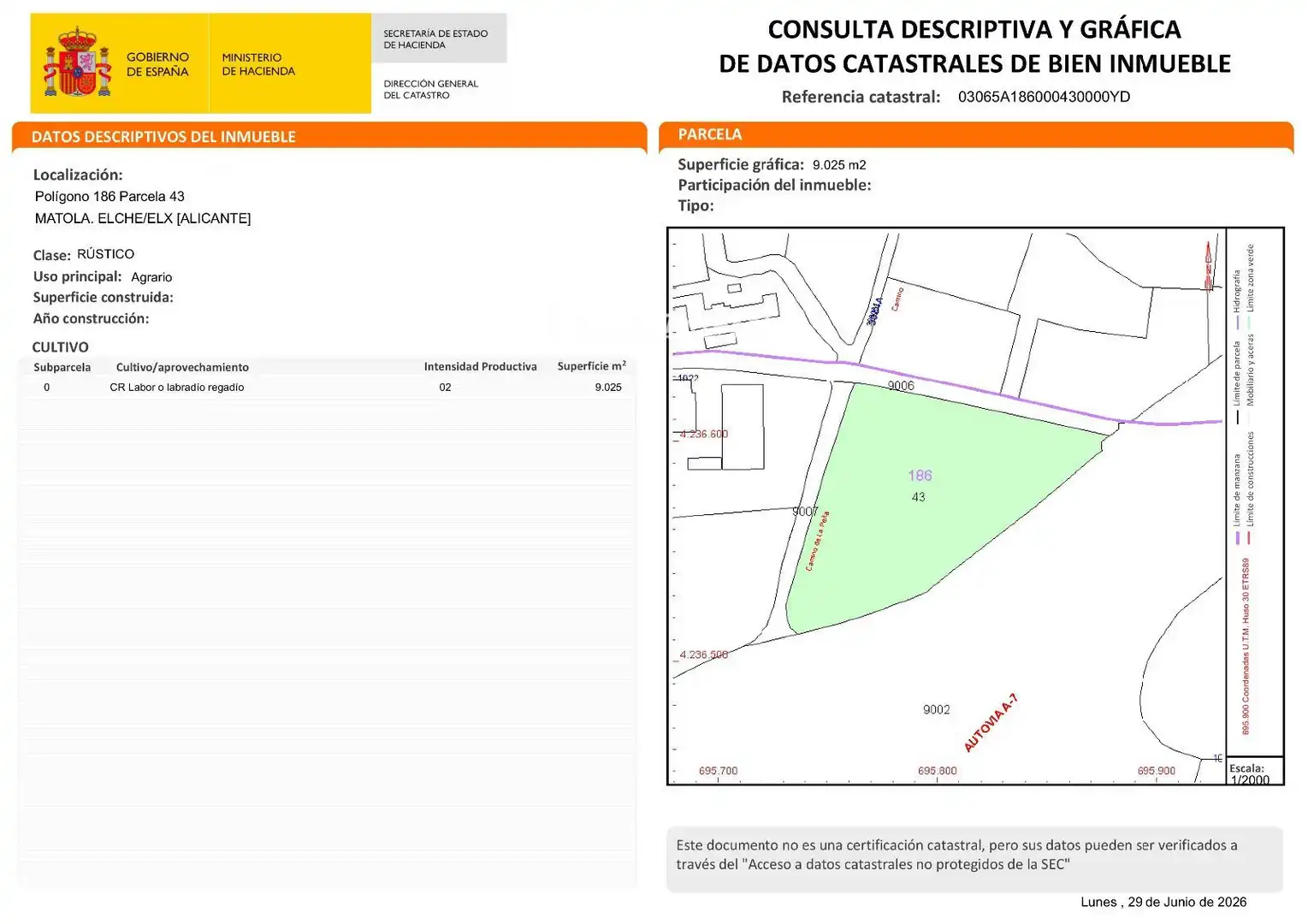 Vista exterior de Terreno en venta en Elche / Elx