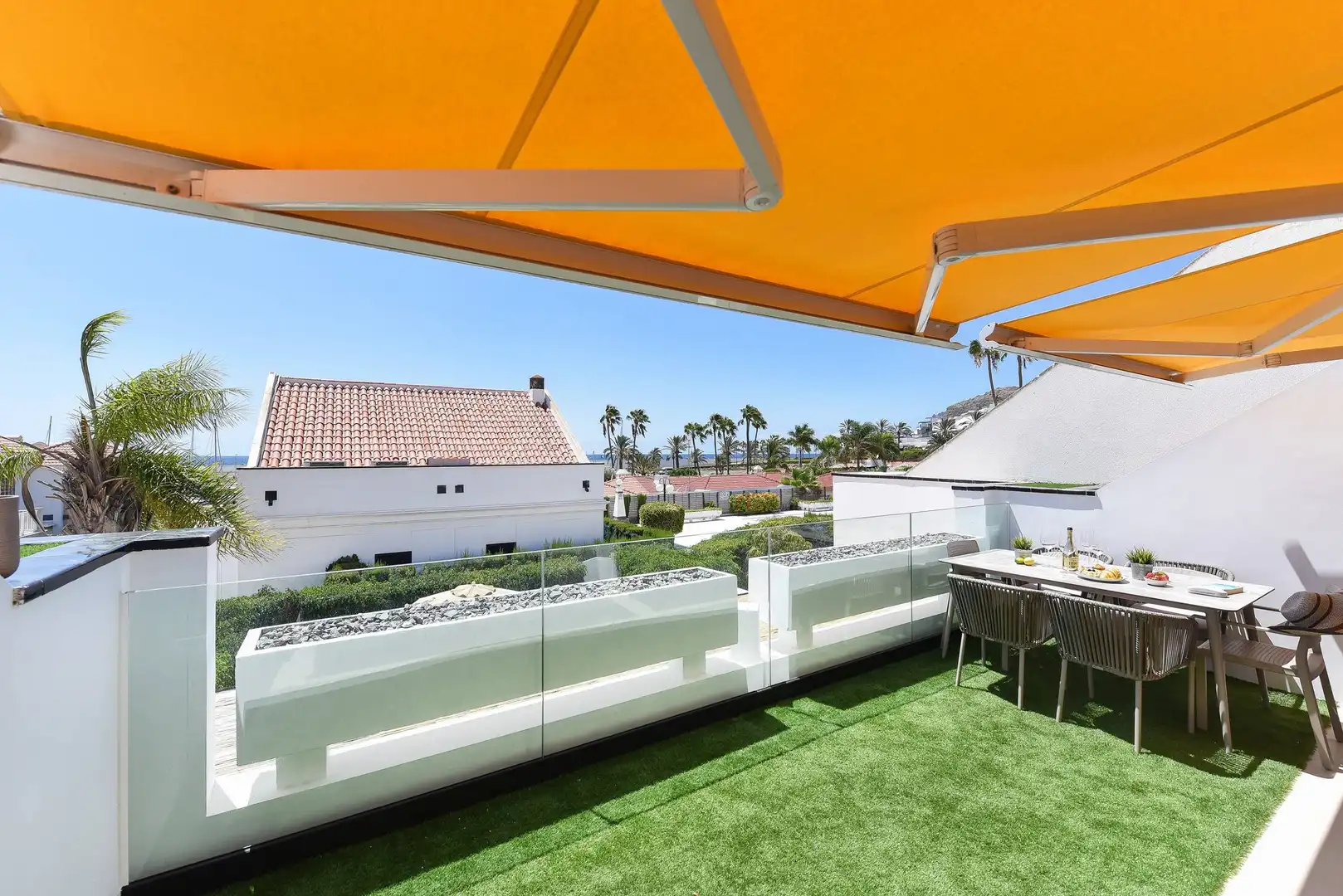 Terrasse von Haus oder Chalet zur Miete in San Bartolomé de Tirajana mit Gemeinschaftspool