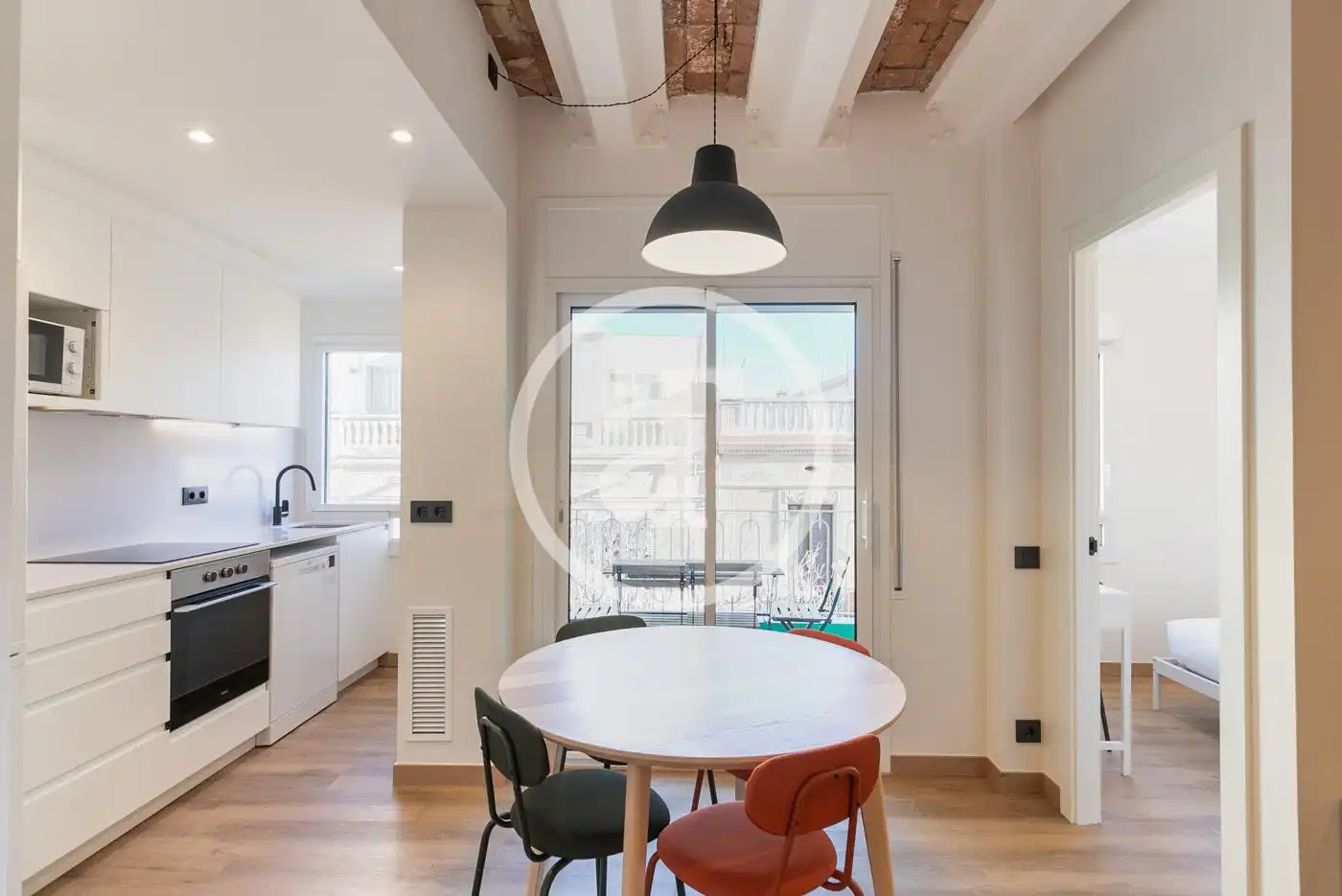 Kitchen of Flat for rent in  Barcelona Capital  with Air Conditioner, Heating and Furnished