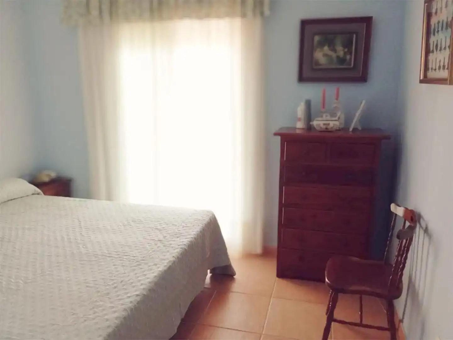 Schlafzimmer von Wohnung zur Miete in Mazagón mit Klimaanlage, Privatgarten und Schwimmbad