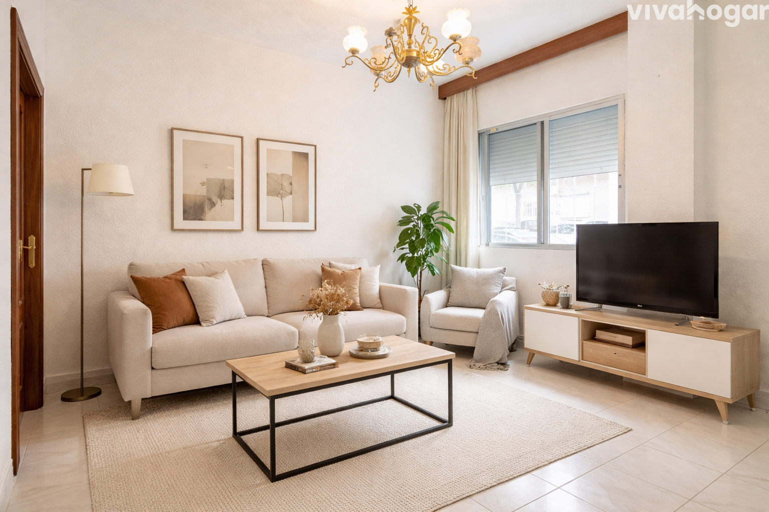 Living room of Flat for sale in  Madrid Capital  with Heating