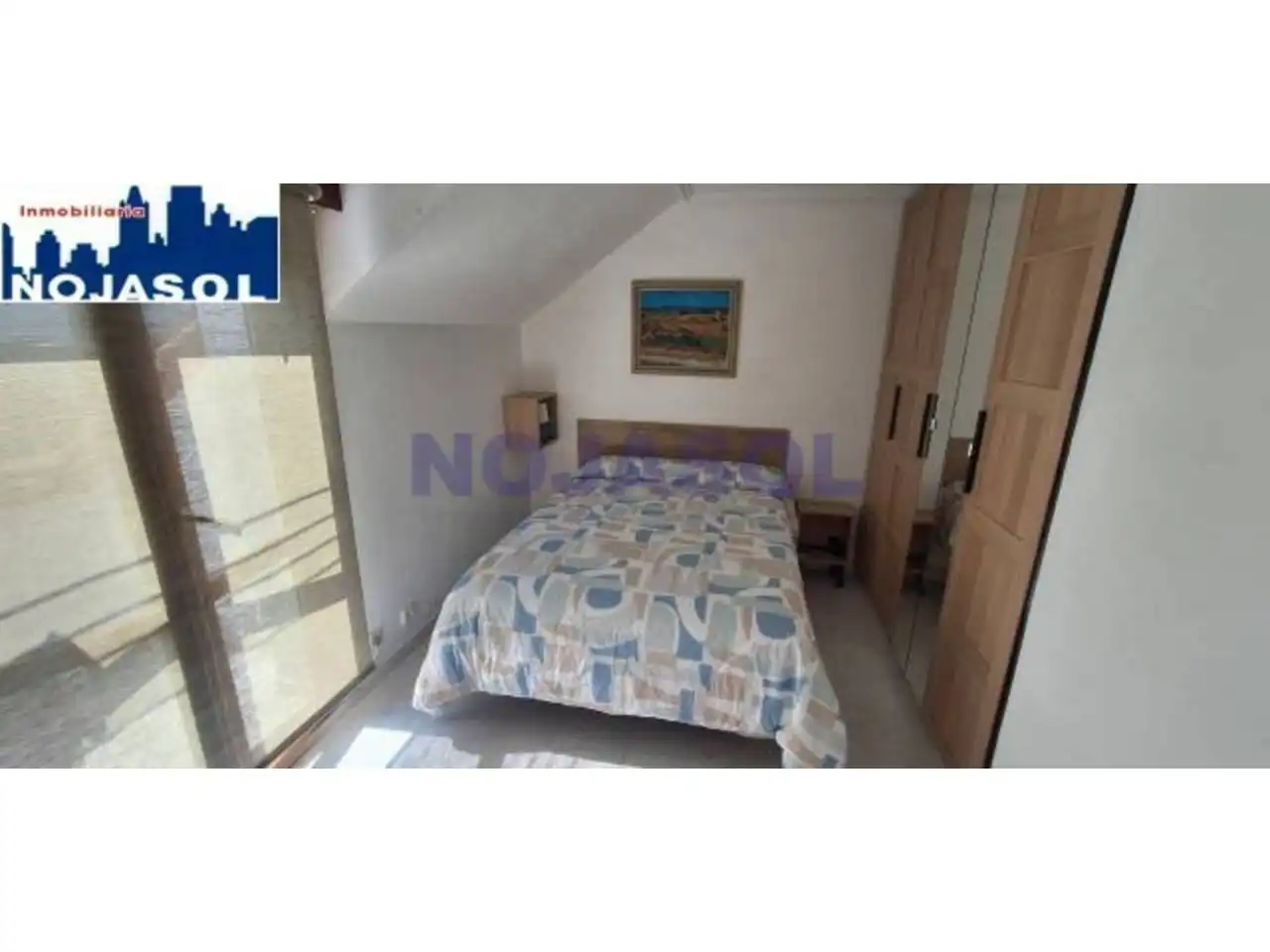 Schlafzimmer von Dachboden zur Miete in Noja mit Heizung, Terrasse und Möbliert