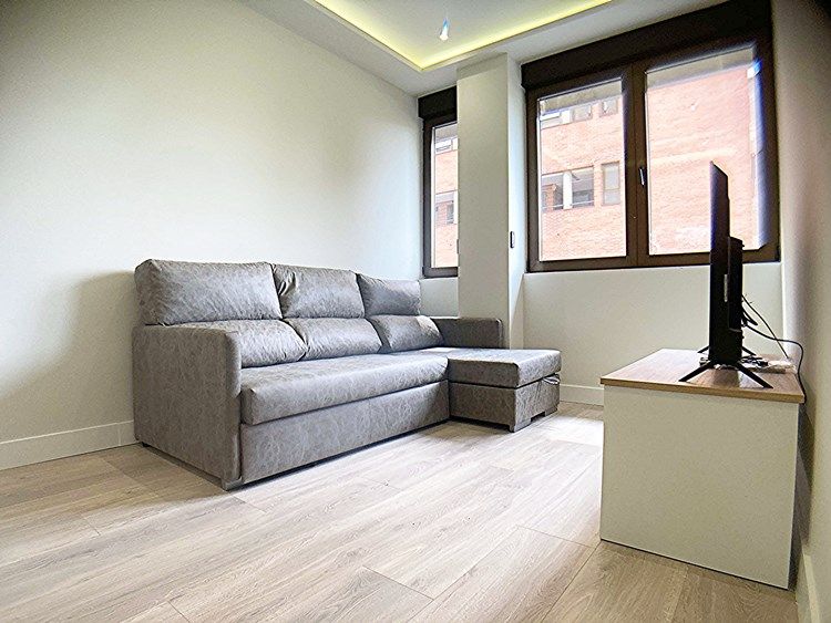 Sala d'estar de Loft de lloguer en  Madrid Capital amb Aire condicionat, Calefacció i Parquet