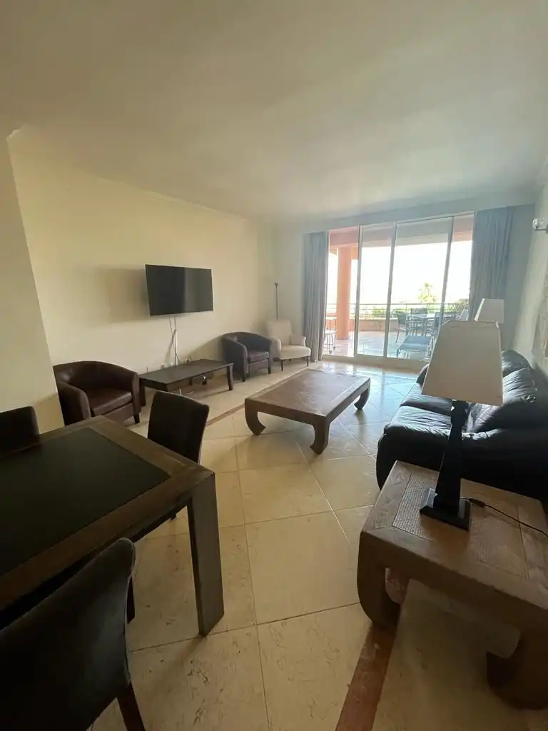 Living room of Flat for rent in Marbella  with Air Conditioner, Terrace and Swimming Pool