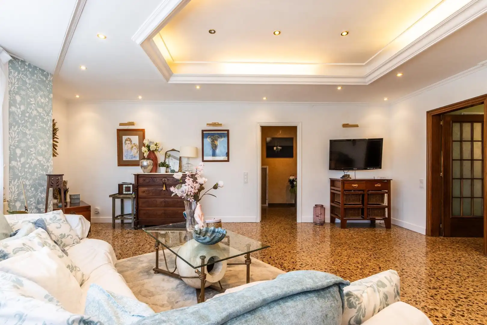 Wohnzimmer von Einfamilien-Reihenhaus zum Verkauf in Terrassa mit Heizung und Terrasse