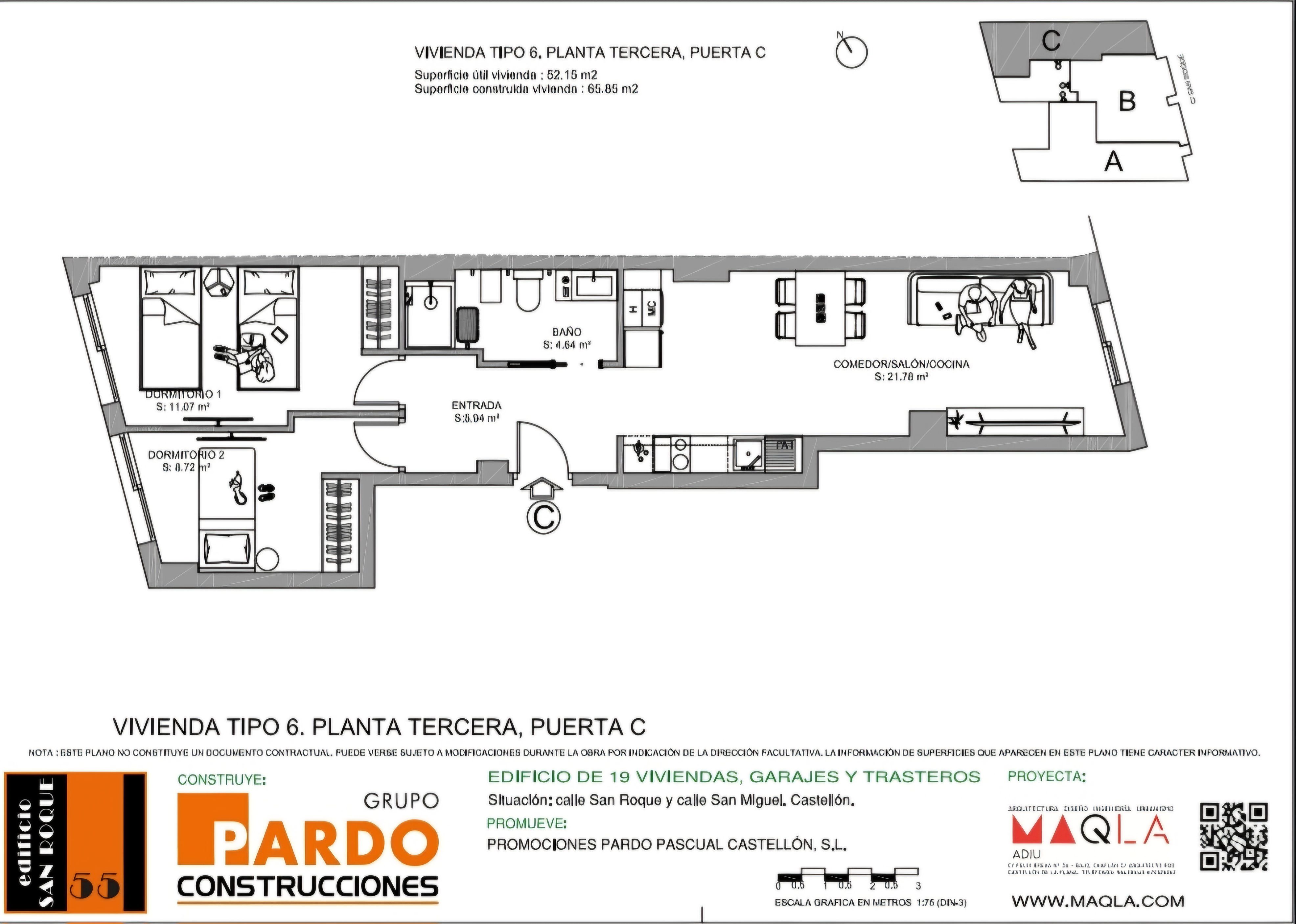 Flat for sale in Castellón de la Plana / Castelló de la Plana  with Air Conditioner, Heating and Parquet flooring