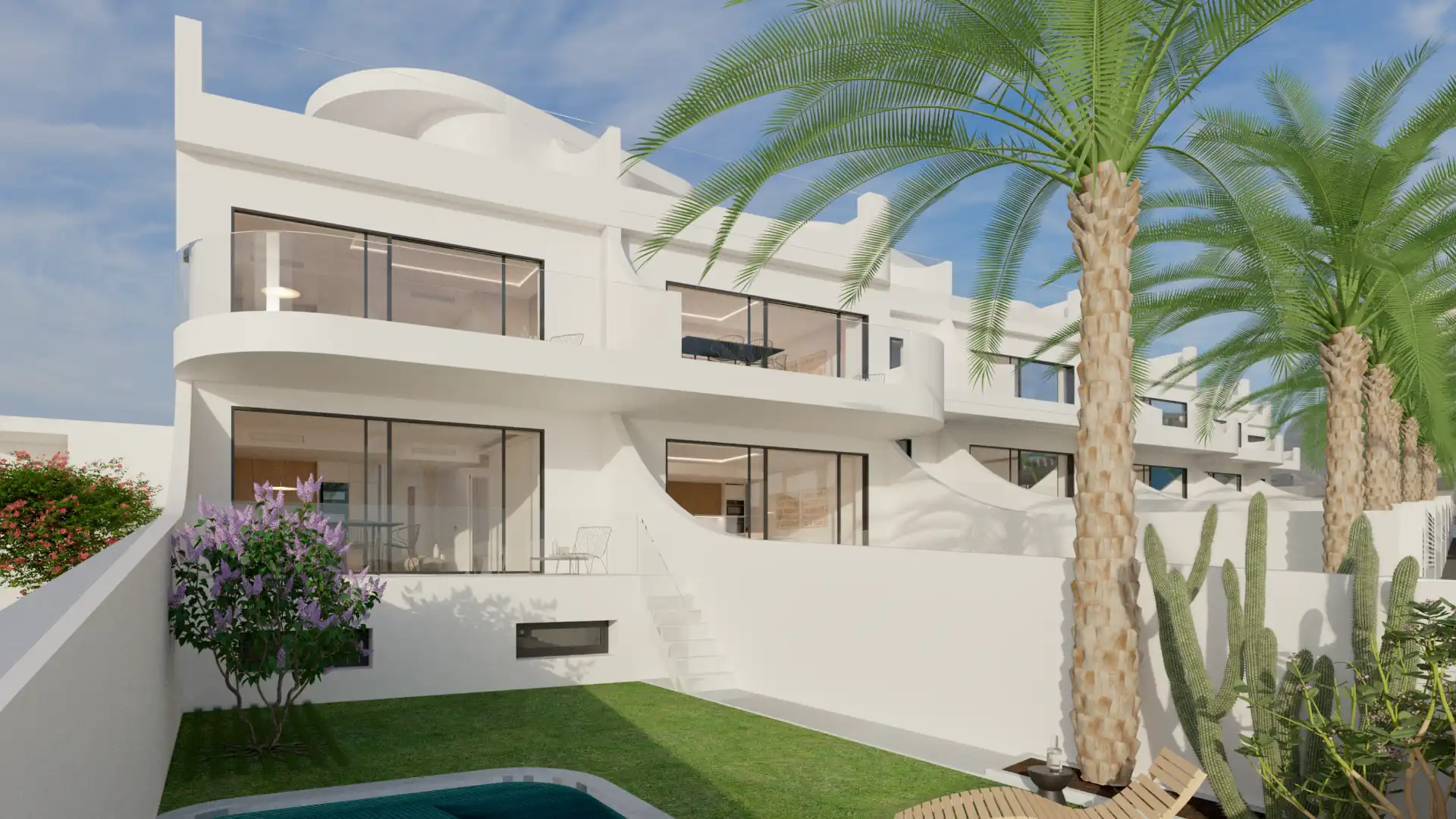 Außenansicht von Wohnung zum Verkauf in Torrevieja mit Klimaanlage, Privatgarten und Gemeinschaftspool