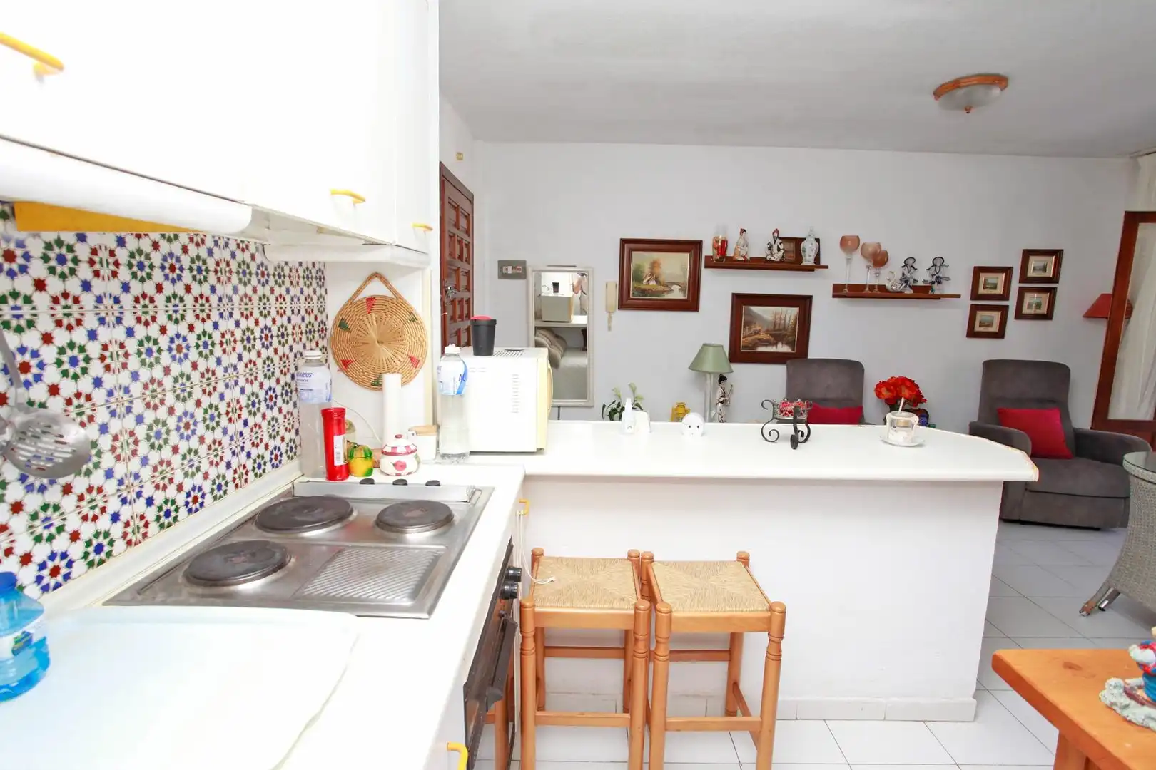 Cocina de Apartamento en venta en La Manga del Mar Menor con Jardín privado, Terraza y Amueblado