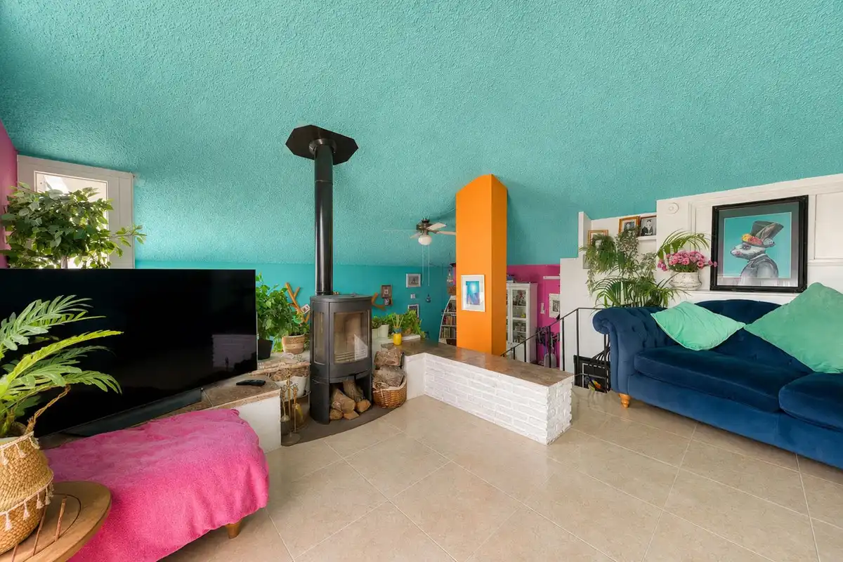 Sala de estar de Casa adosada en venta en Estepona con Aire acondicionado, Jardín privado y Terraza