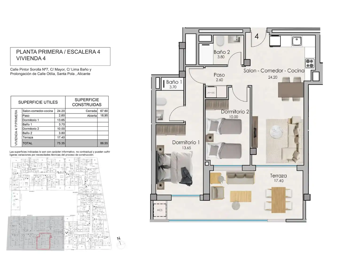 Flat for sale in Santa Pola  with Heating, Private garden and Terrace