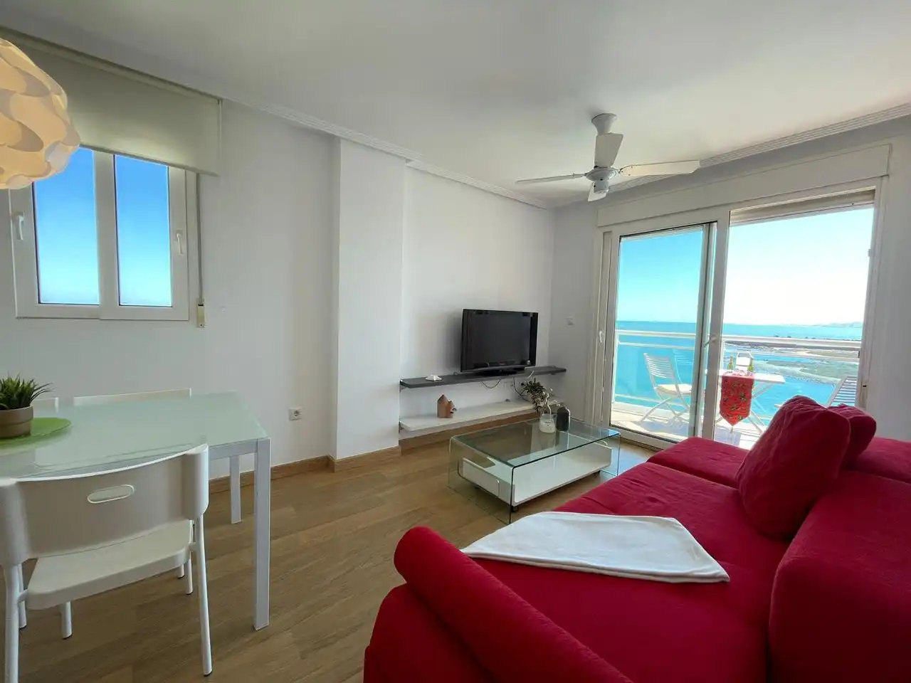 Wohnzimmer von Wohnungen zum Verkauf in La Manga del Mar Menor mit Heizung, Parkett und Terrasse