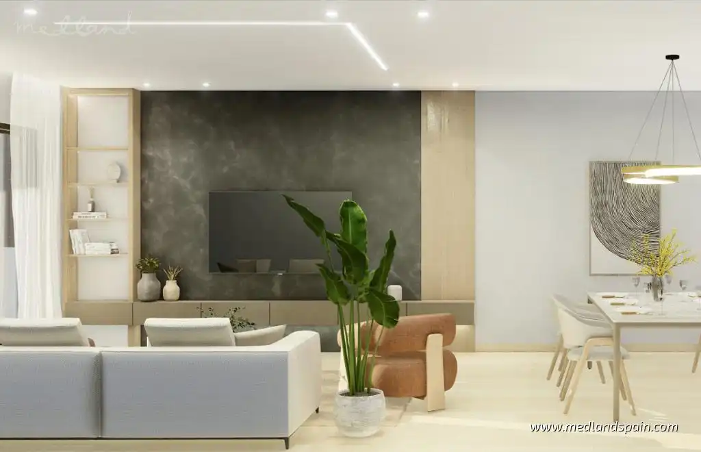 Sala de estar de Apartamento en venta en Pilar de la Horadada con Terraza y Piscina comunitaria