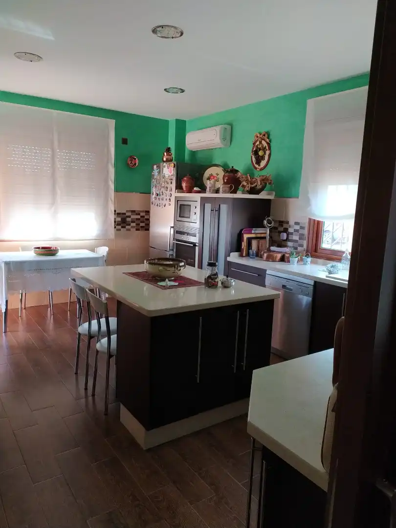 Cuina de Casa o xalet en venda en Villanueva del Río y Minas amb Aire condicionat, Jardí privat i Terrassa