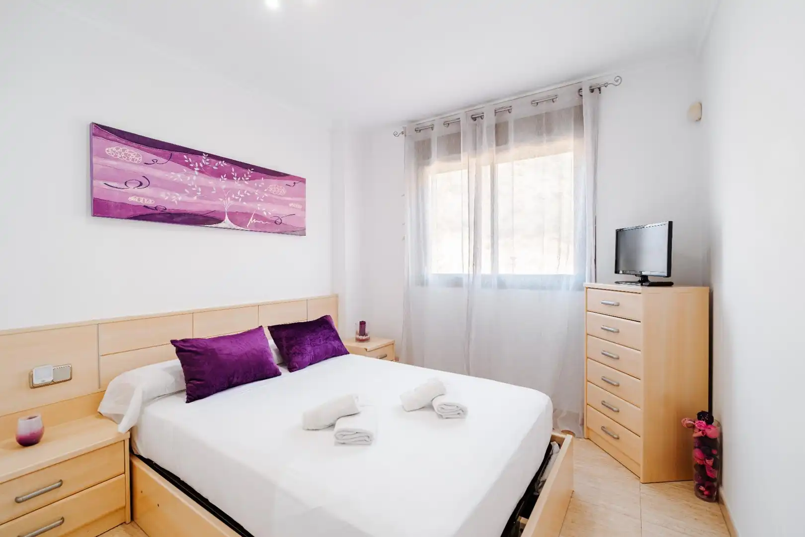 Dormitori de Apartament de lloguer en Villajoyosa / La Vila Joiosa amb Aire condicionat, Calefacció i Jardí privat