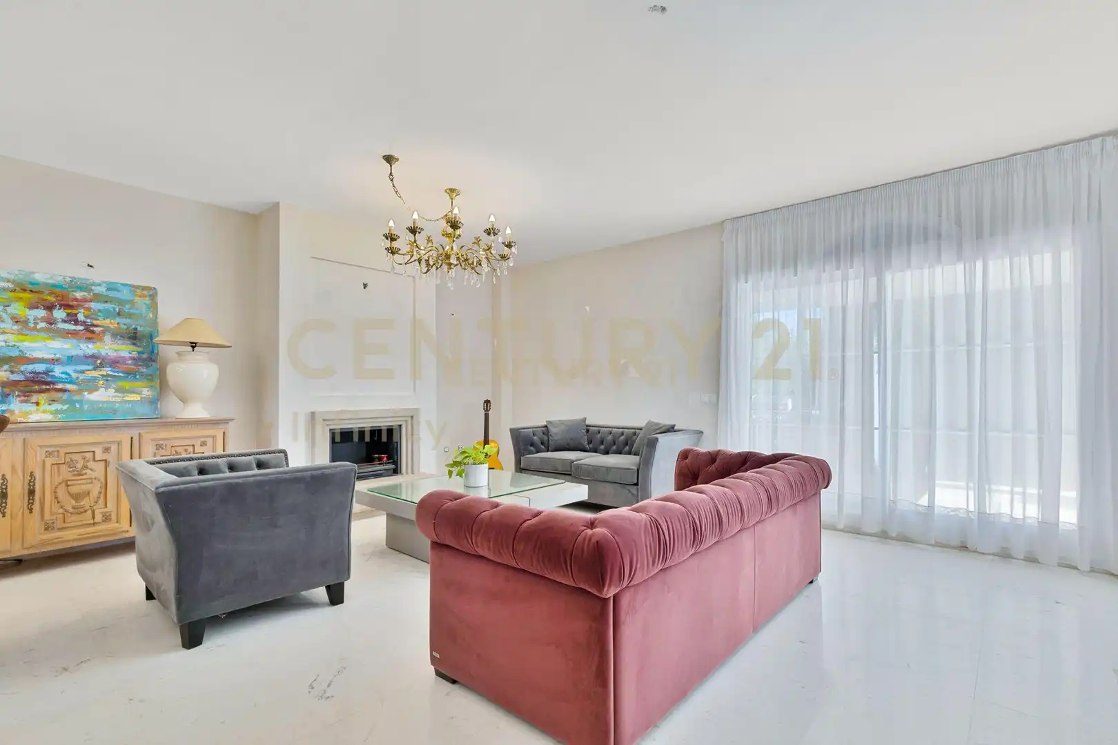 Sala de estar de Apartamento en venta en Mijas con Aire acondicionado, Jardín privado y Piscina
