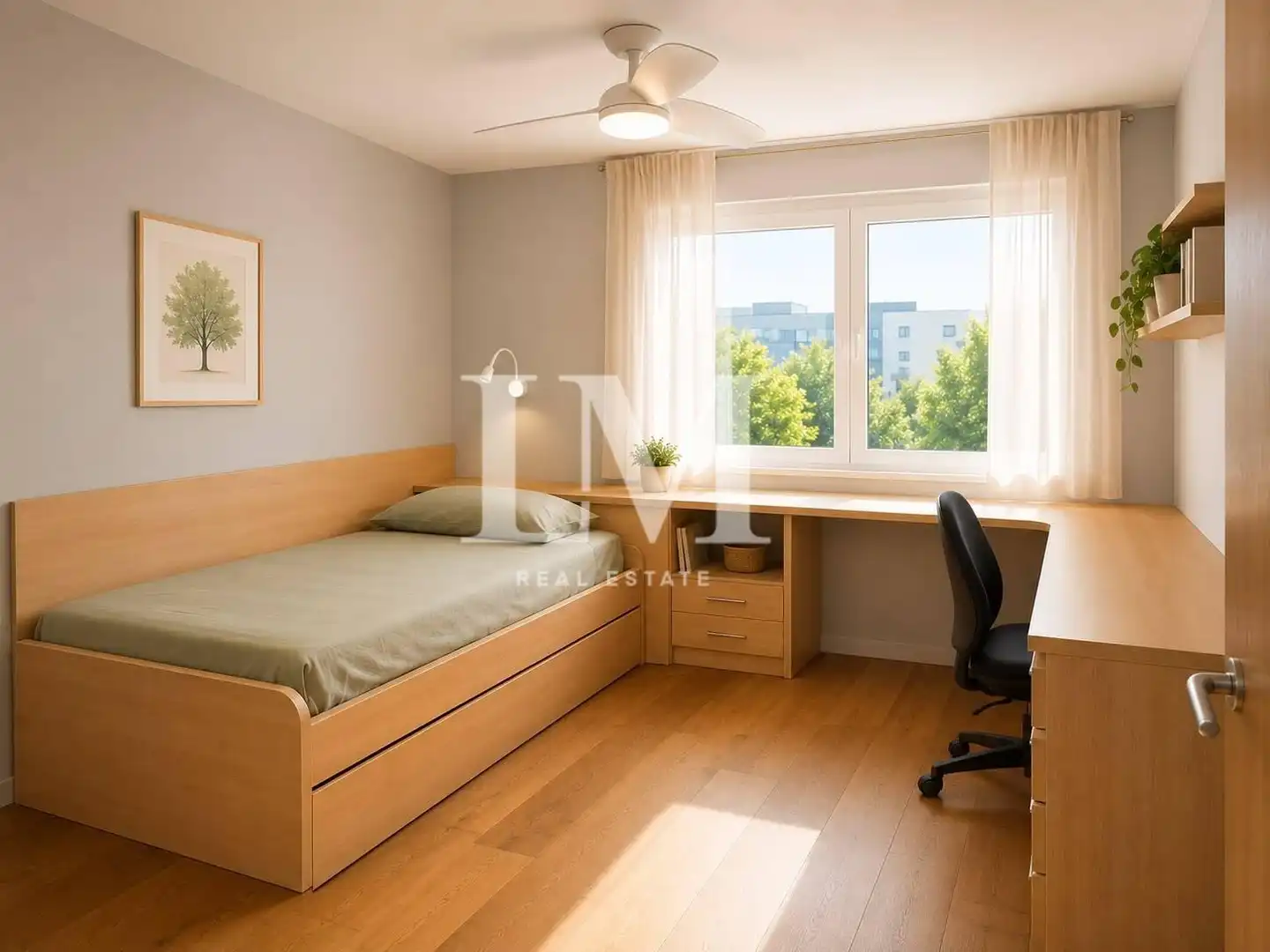 Dormitori de Apartament de lloguer en Sant Quirze del Vallès amb Aire condicionat, Moblat i Balcó