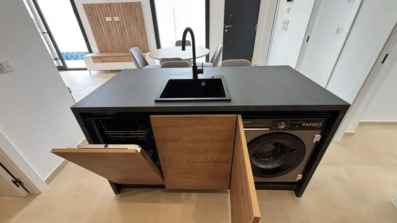 Cocina de Casa o chalet de alquiler en Finestrat con Aire acondicionado, Jardín privado y Piscina
