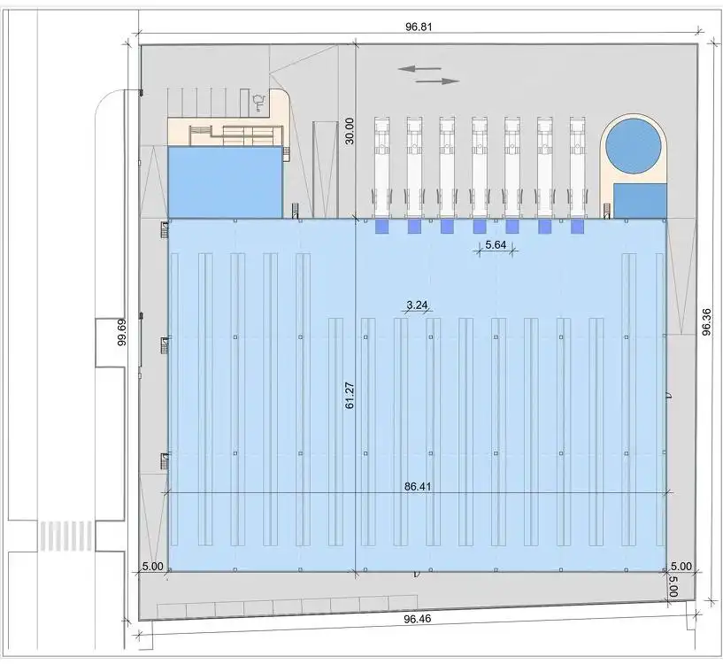 Parkplatz von Fabrikhallen zur Miete in Cabanillas del Campo