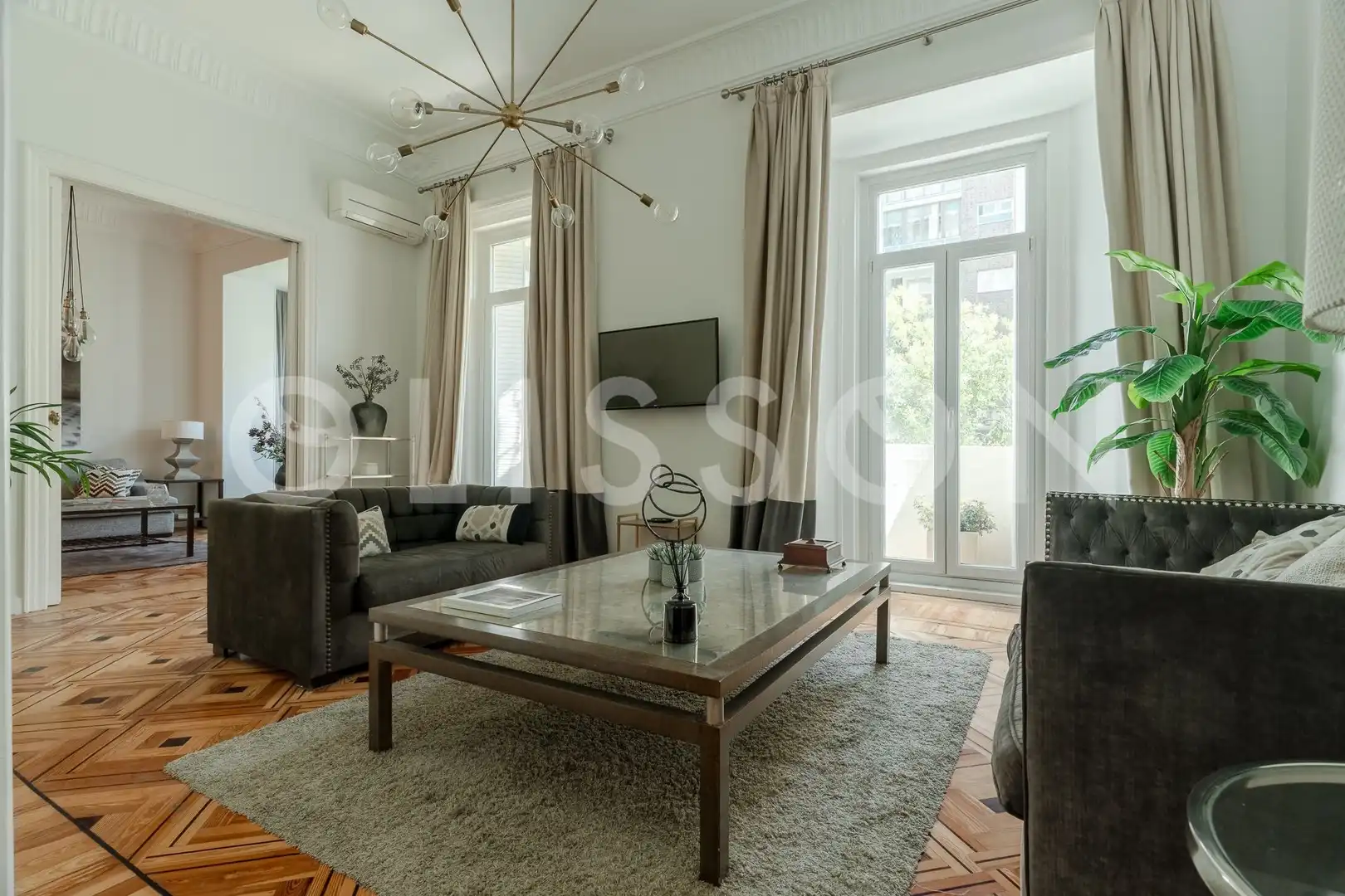 Wohnzimmer von Wohnung zur Miete in Madrid mit Klimaanlage, Heizung und Möbliert