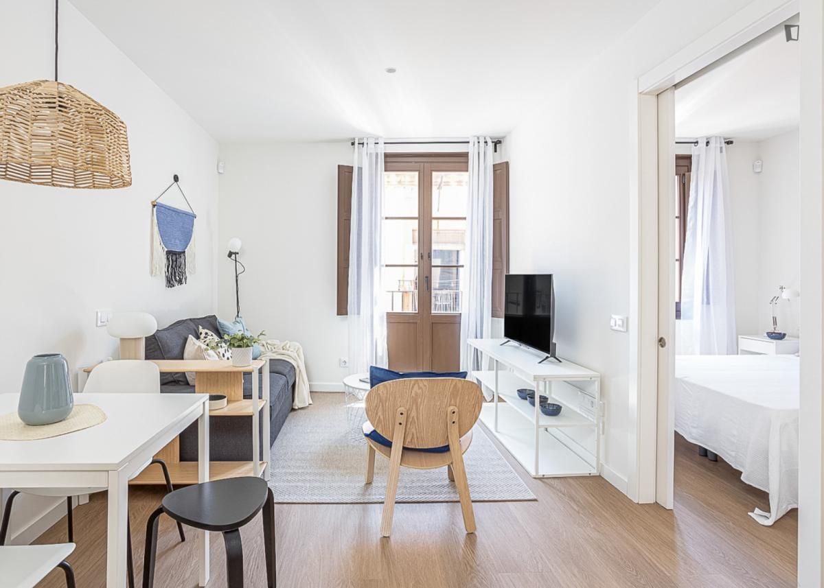 Sala de estar de Apartamento de alquiler en  Barcelona Capital con Amueblado, Horno y Lavadora