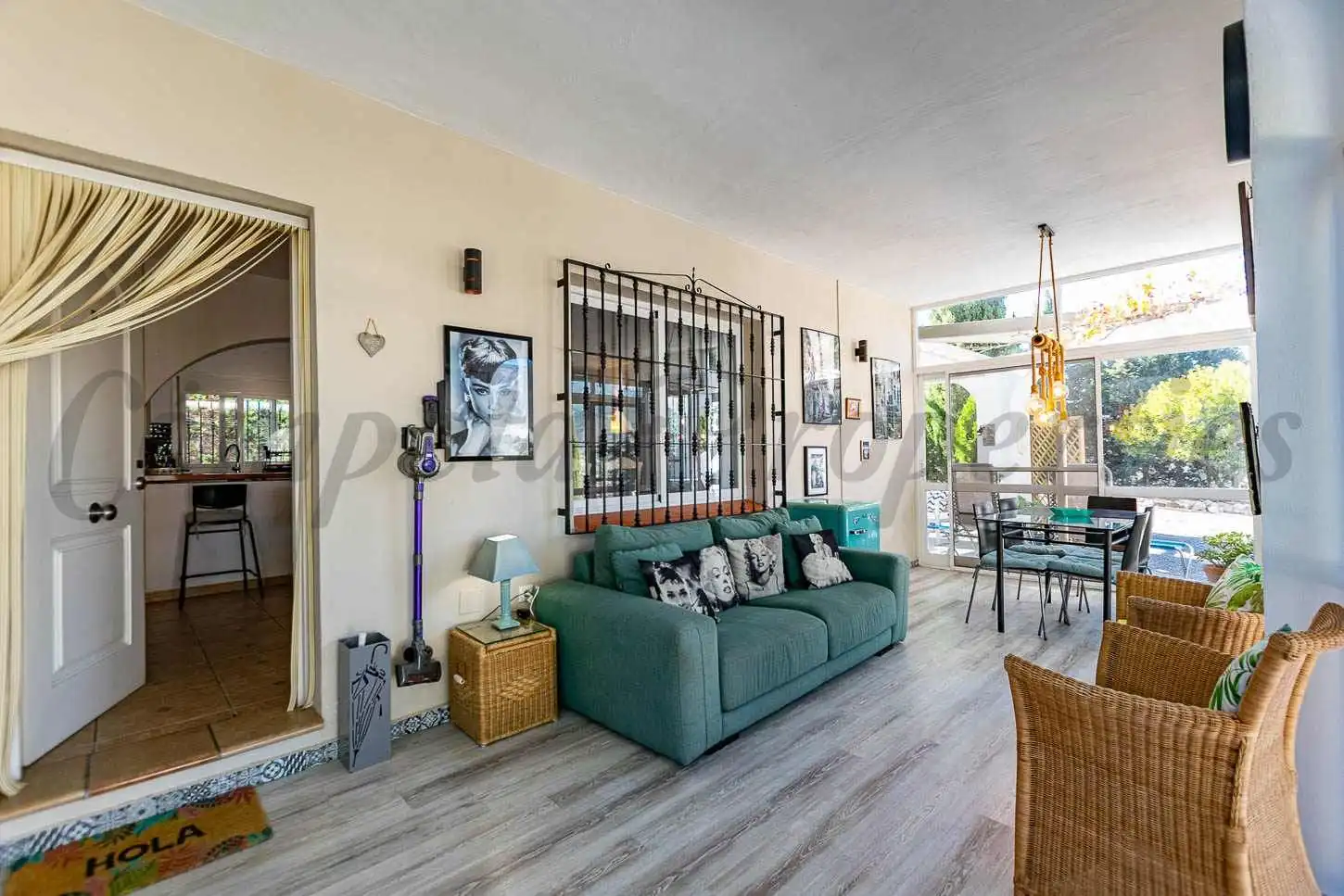 Sala d'estar de Casa o xalet en venda en Cómpeta amb Jardí privat i Terrassa