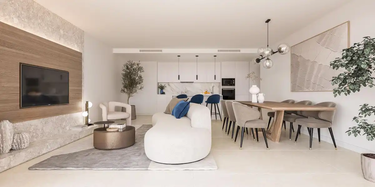 Wohnzimmer von Wohnungen zum Verkauf in Estepona mit Klimaanlage, Terrasse und Abstellraum