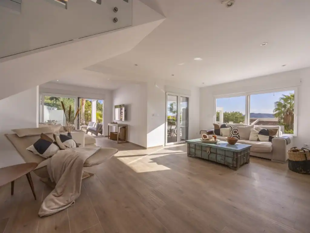 Living room of Houses for sale in Jávea / Xàbia  with Air Conditioner, Terrace and Swimming Pool