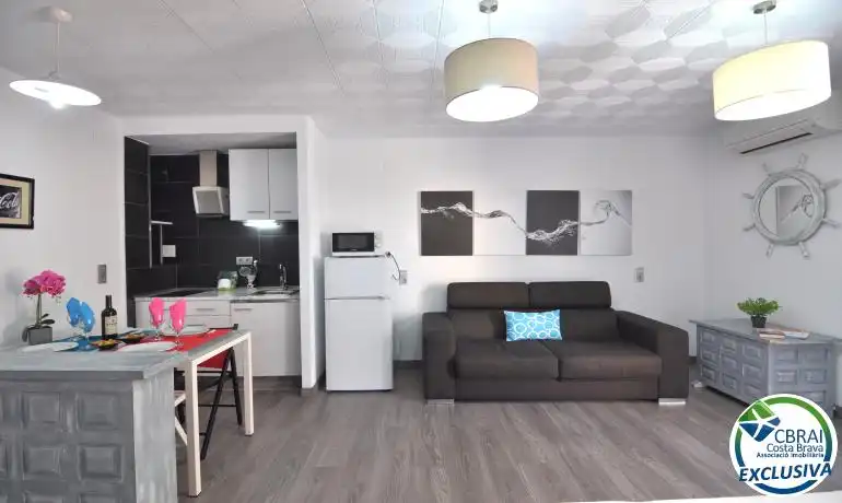 Living room of Study for sale in Roses  with Heating, Furnished and Community pool