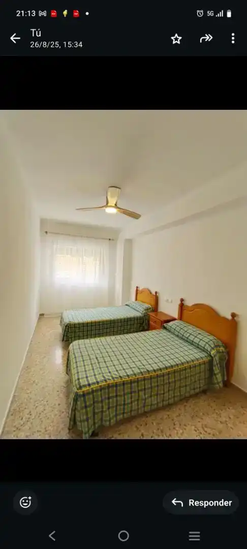 Schlafzimmer von Wohnung zur Miete in Sueca mit Klimaanlage und Balkon
