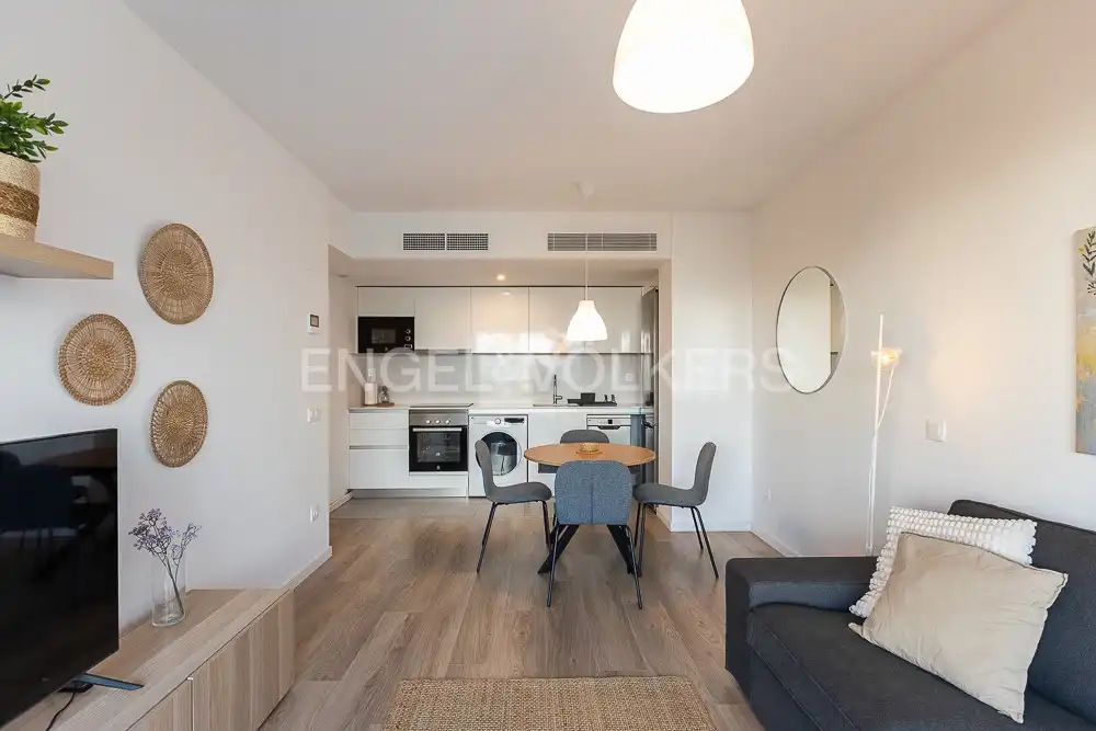 Living room of Flat for rent in Valencia  with Air Conditioner, Heating and Parquet flooring