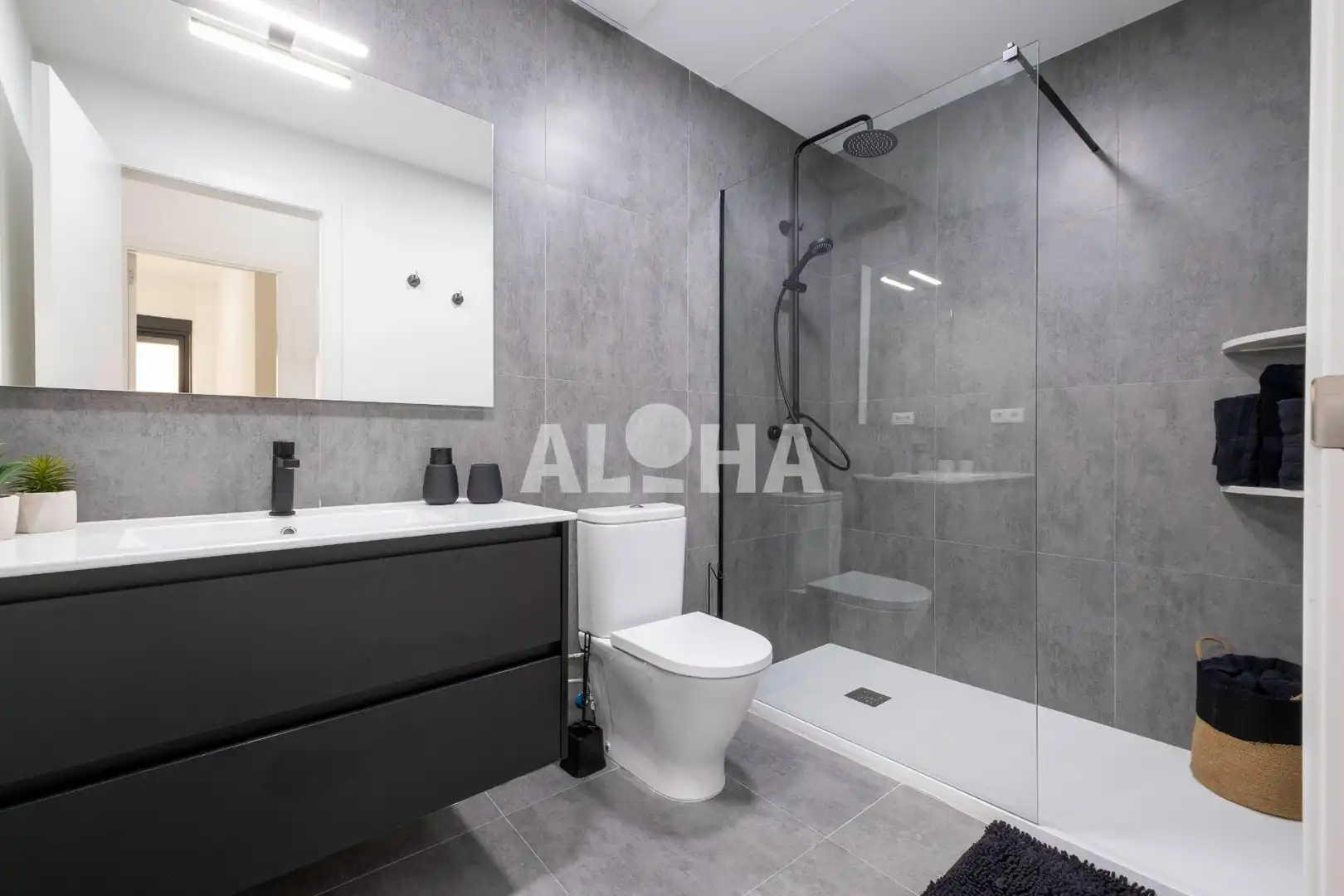 Bany de Apartament de lloguer en Moncada amb Aire condicionat, Calefacció i Moblat