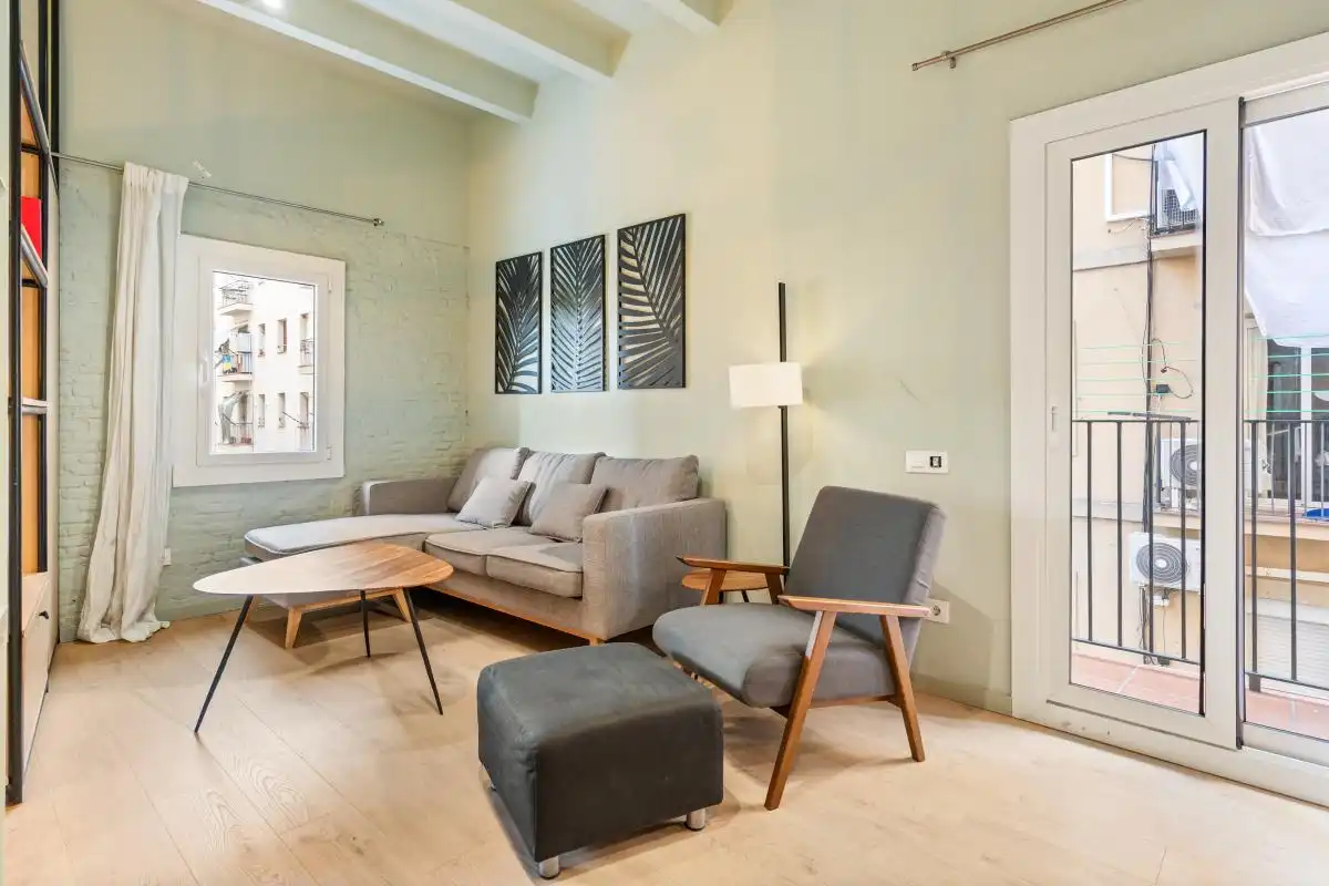 Sala de estar de Piso en venta en Barcelona con Aire acondicionado, Calefacción y Amueblado