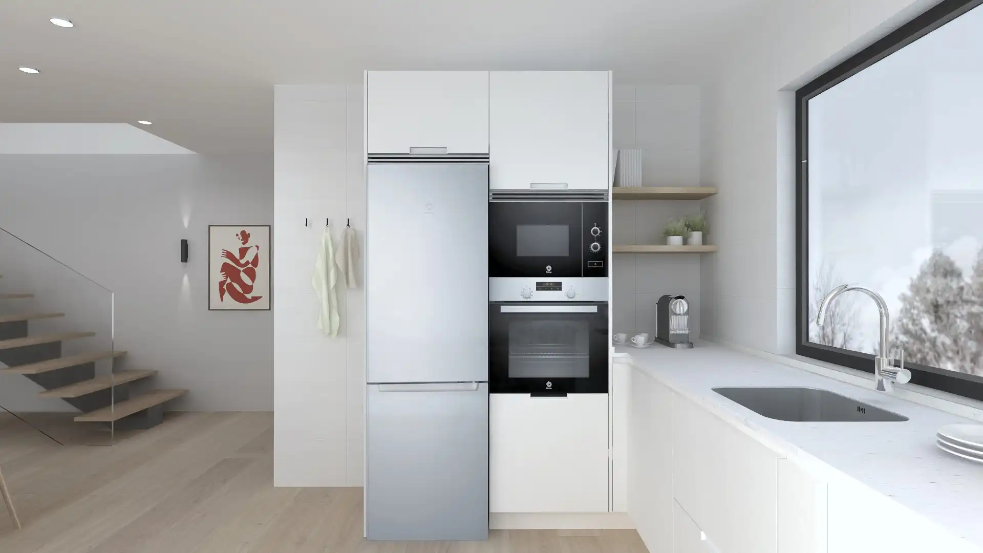 Cocina de Casa adosada en venta en Santiago de Compostela  con Calefacción, Jardín privado y Terraza