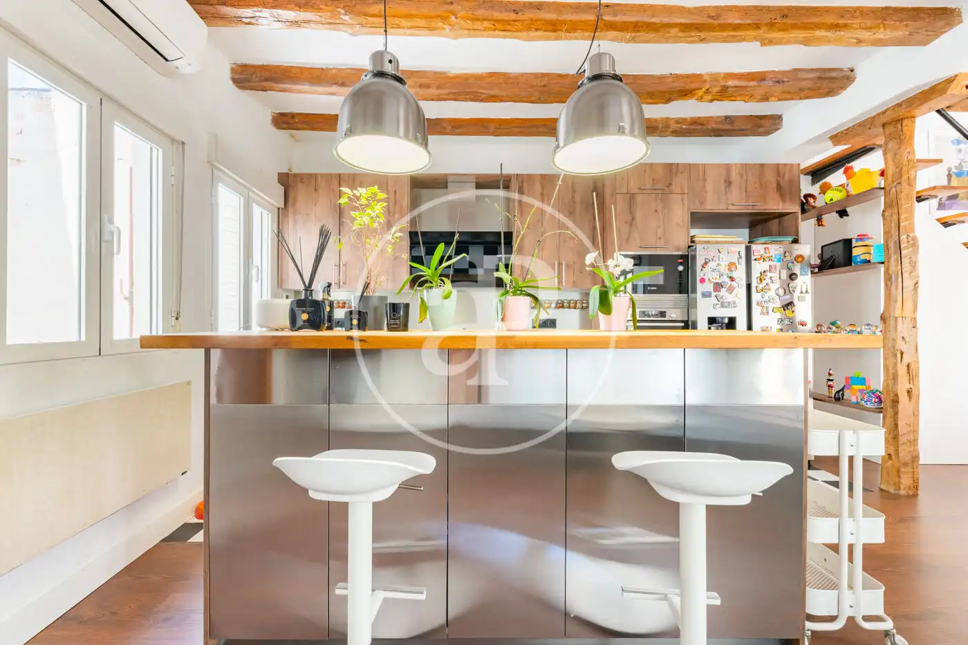 Cocina de Ático en venta en Madrid con Aire acondicionado y Terraza