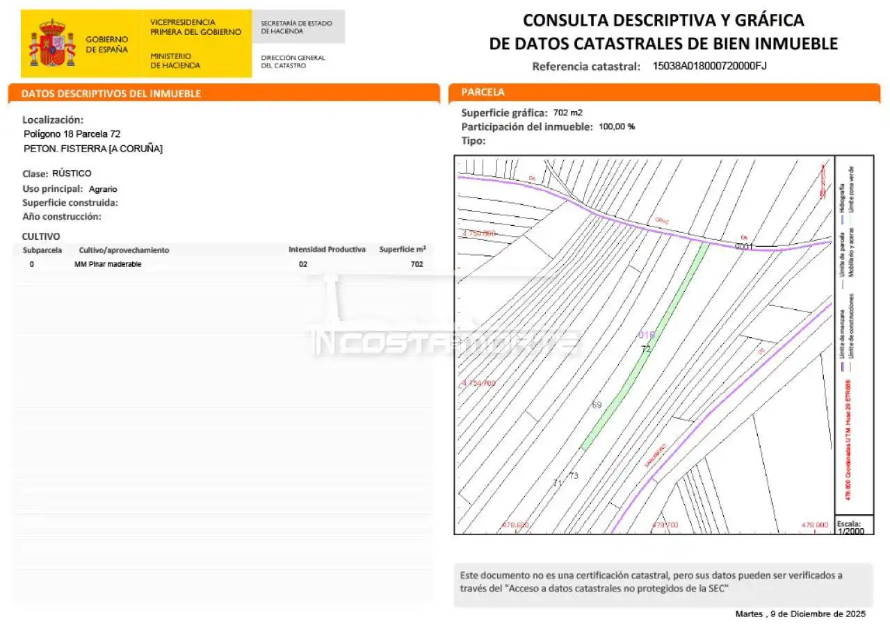 Land for sale in Fisterra