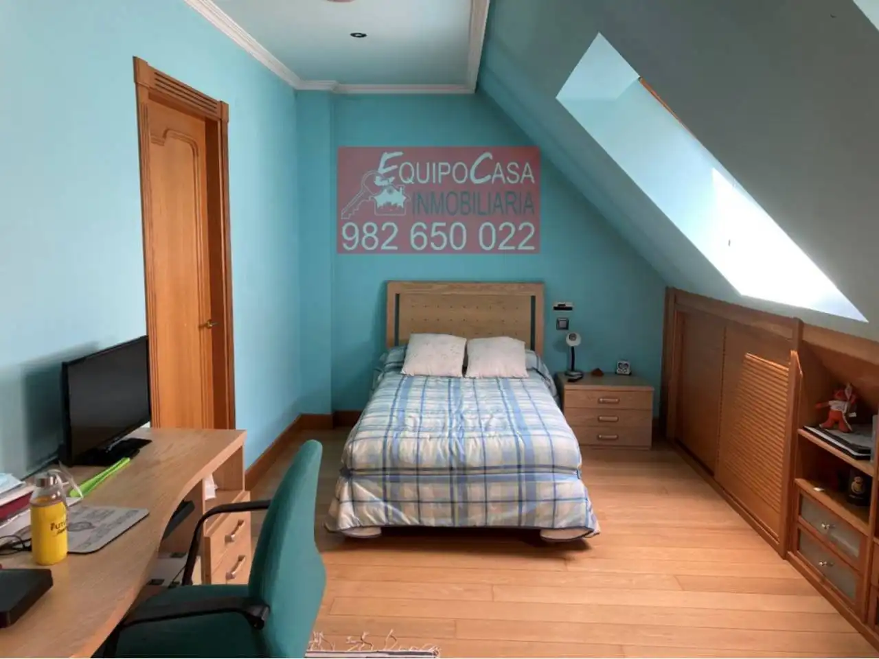 Schlafzimmer von Einfamilien-Reihenhaus zum Verkauf in Lugo mit Heizung, Privatgarten und Parkett